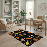 Cute Halloween Cats Pumpkins Area Rug