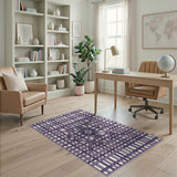 Geometric Modern Purple Geometric Lattice Area Rug