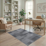 Geometric Modern Block Modern Grey Geometric Block Area Rug