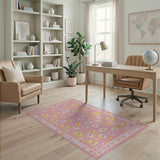 Pink Floral Vintage Vintage Pink Daisy Floral Area Rug