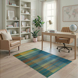 Vibrant Multi-Color Striped Geometric Rug