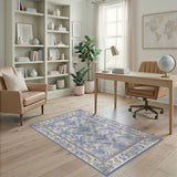 Blue Palm Floral Vintage Area Rug