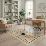 Multi-color and Patterns Basketball Court Geometric Area Rug