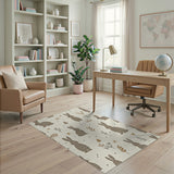 Whimsical Textured Bunny Winter Twig Area Rug