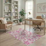 Pink Floral Vintage Pink Floral Damask Area Rug