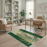 Floral Vintage Lush Fern Green Area Rug