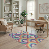 Playful Rainbow Arcs Area Rug