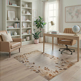 Beige Cascading Leaves Area Rug