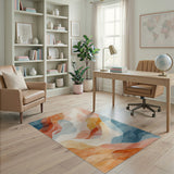 Fluid Abstract Waves Washable Area Rug