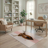 Shaggy Highland Cow Portrait Area Rug