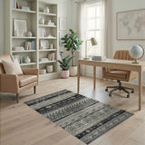 Black White Heritage Tribal Geometric Heritage Tribal Rug