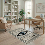 Blue Evil Eye Heritage Tribal Area Rug