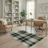 ODIKA Classic Red and Green Plaid Washable Area Rug - Low Pile, Non-Slip, Pet & Kid Friendly