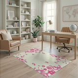Pink Sakura Blossom Scatter Area Rug