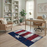 Distressed American Flag Area Rug