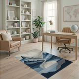 Blue and Teal Layered Blue Mountains Area Rug