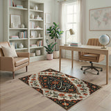 Traditional Persian Floral Calligraphy Area Rug