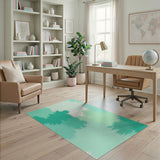 Teal Spiky Abstract Area Rug
