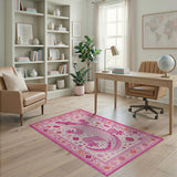 Pink Crocodile Heritage Tribal Area Rug