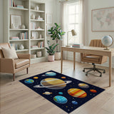 Pixel Art Solar System Kids Area Rug