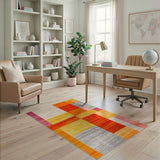 Multi-color and Patterns Vibrant Geometric Stripe Area Rug
