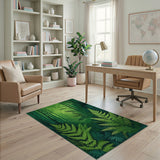 Lush Fern Forest Green Area Rug