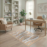 Snowy Village Hills with Pines Area Rug