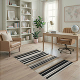 Bold Black White Striped No. 70 Area Rug