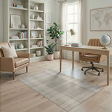 Geometric Modern Beige Grey Plaid Woven Area Rug