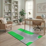 Geometric Green Field Crossroads Area Rug