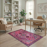 Southwestern Vibrant Pink Southwestern Geometric Area Rug