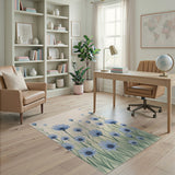 Delicate Blue Daisy Meadow Area Rug