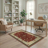 Red Elegant Red Persian Floral Area Rug
