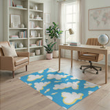 Whimsical Clouds Blue Sky Area Rug