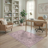 Pink Butterfly Crescent Moon Floral Rug