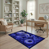 Mystical Blue Dragon Night Sky Area Rug