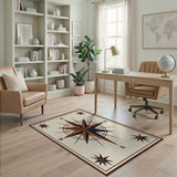 Nautical Compass Rose Area Rug