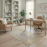 Beige Leaves and Grasses Area Rug