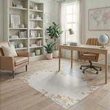 Peach Floral Vine Border Area Rug