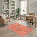 Pink Orange Distressed Vintage Area Rug