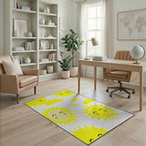 Cheerful Cartoon Sun and Cloud Kids Rug