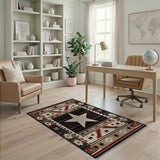 Southwestern White Star Area Rug