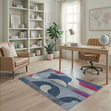 Blue and Teal Modern Blue Geometric Abstract Area Rug
