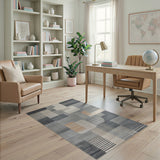 ODIKA Abstract Grey Geometric Area Rug