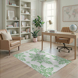 Mint Green Ornate Floral Damask Rug