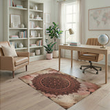 Vintage Pink Mandala Area Rug