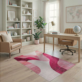 Pink Abstract Area Pink Abstract Wave Area Rug