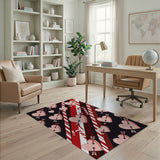 Pink Hearts Arrows Candy Cane Stripe Rug