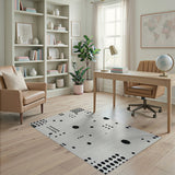 Modern Black Dots Geometric Area Rug