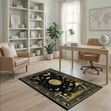 Golden Moon Butterflies Mushroom Rug